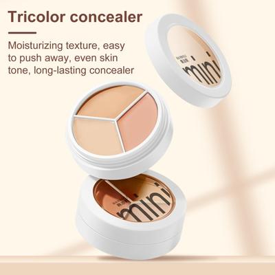 3 Colors Concealer Palette Natural Spot Dark Circle Acne Full Coverage Long Lasting Moisturizing