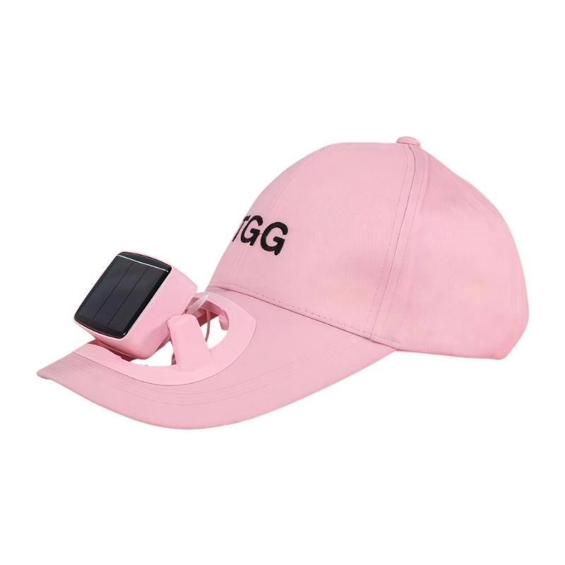 Adjustable Sun Hat Feature Solar Charging Build-in Cooling Fan Ideal For Beach Vacations And Camping Trip