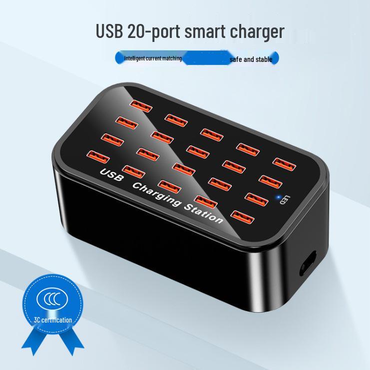 12-Port High-Power Multi-Functional Smart USB Charger for Phones