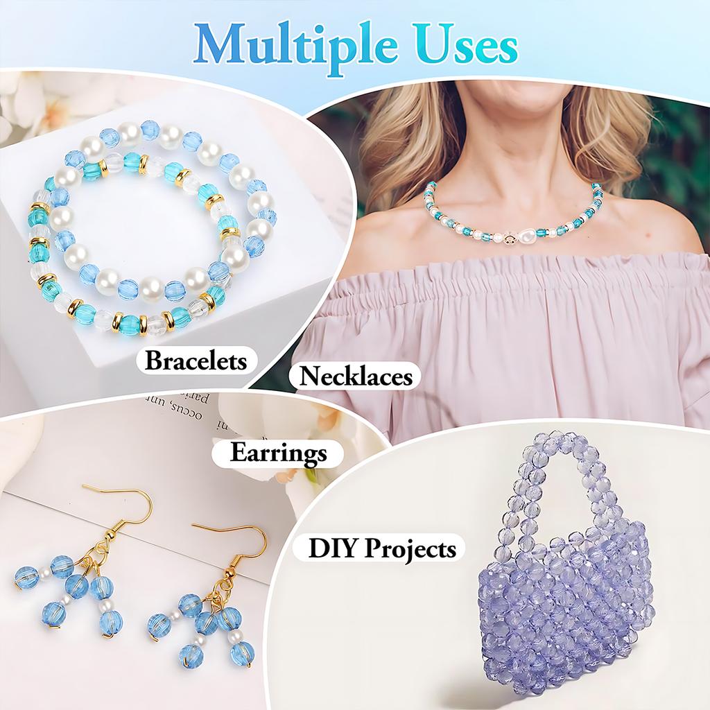 1400Pcs Crystal Beads for Jewelry Making, Small Crystal Acrylic Beads Faceted Jewelry Beads Bicone Gem Beads Jewel for Jewelry