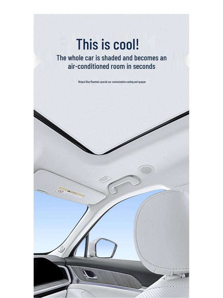 Electrostatic Sunshade for Great Wall 23: Heat Insulation, Sun Protection, Privacy, Camping, Opaque.