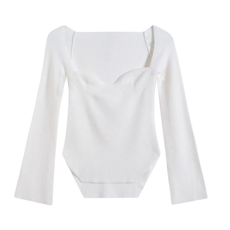 Women's Sexy Elastic Off-the-Shoulder Knitted Sweater for Autumn and Spring