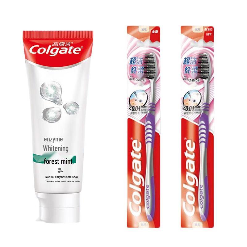 Набор: Отбеливающая зубная паста Colgate и зубная щетка