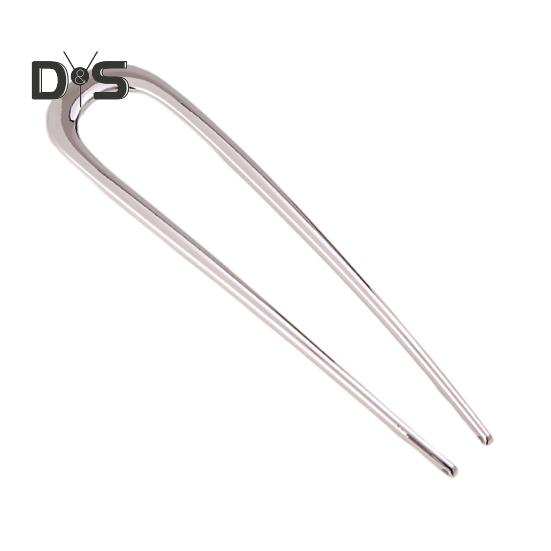U-Shaped Hair Fork Elegant Golden Silver-color Alloy Anti-slip Long Thick Hair Updo Bun French Hair Pin Stick Women Girls Hair Accessories