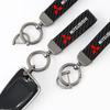 Auto Keyring Carbon Leather Keychain for Mitsubishi Pajero Sport Eclipse Cross L200 Colt Delica Ralliart Triton Car Accessories