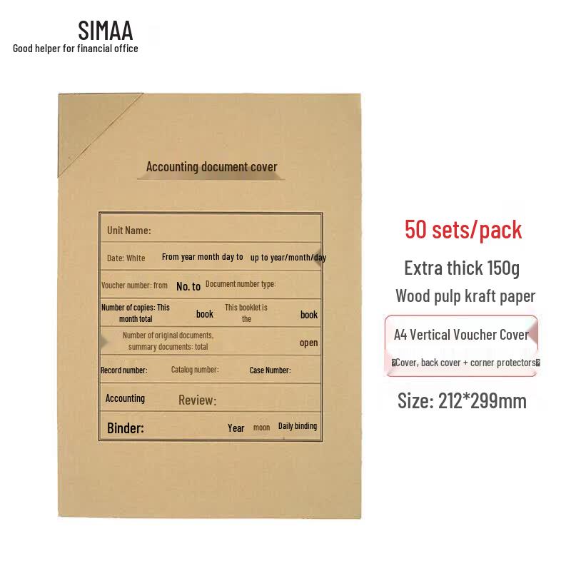 Xima Premium A4 Vertical Voucher Covers with Corners
