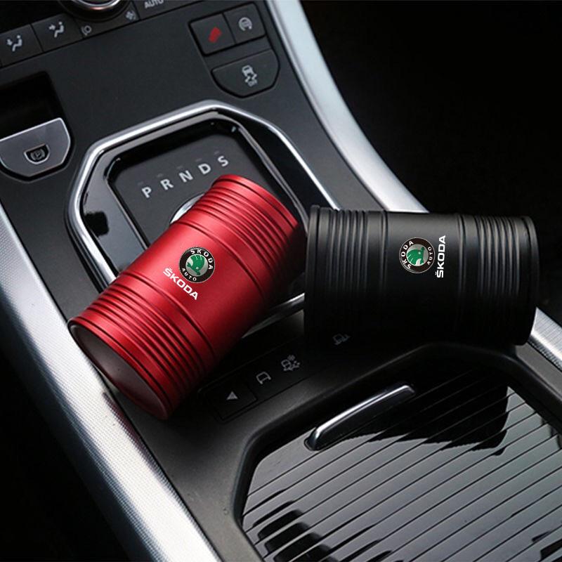 NTHX6 Car Ashtray with Lid Smell Proof Portable Ashtray Cup Holder For Skoda octavia 3 2 superb 3 kodiaq Fabia Kamiq Karoq Accessories