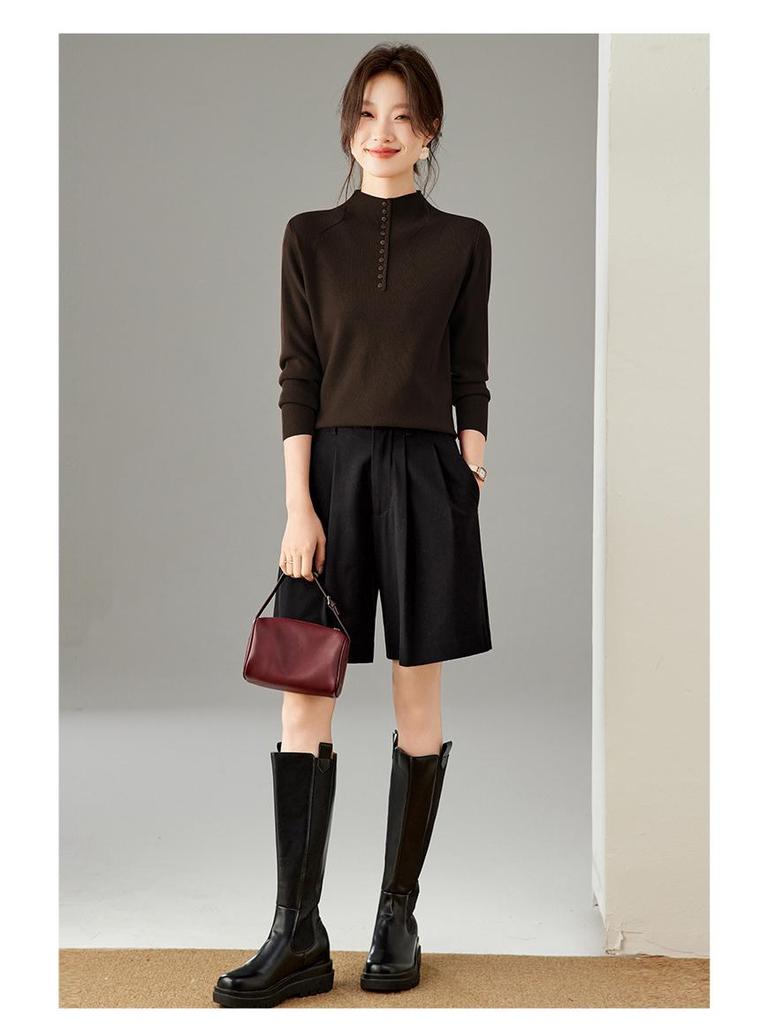 Damen Premium Winter Rollkragenpullover Top - Vielseitige kurze Basisschicht (2025)