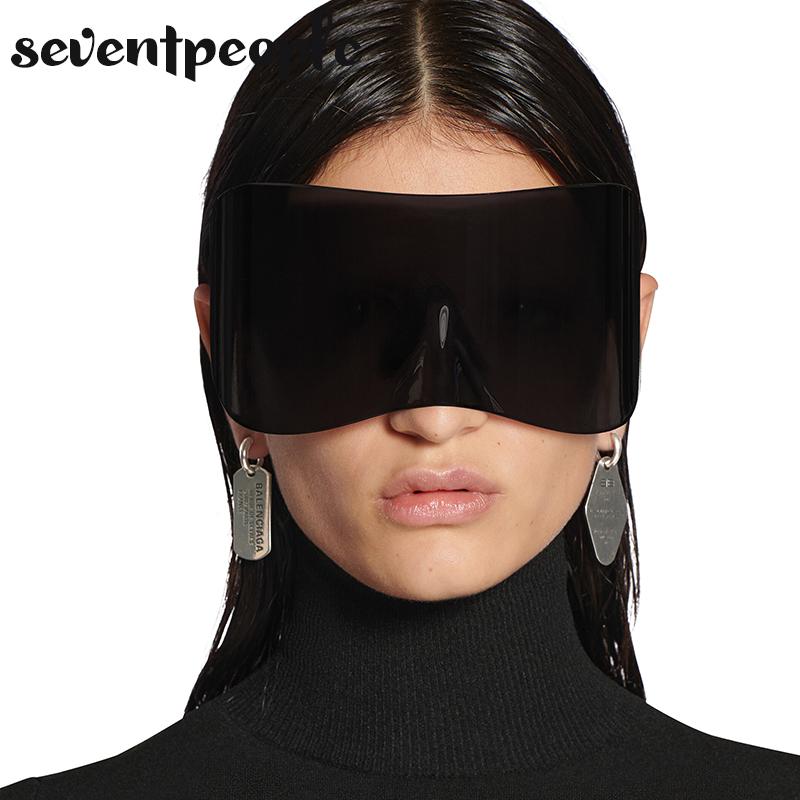 Mask Rectangle Sunglasses Women Men  Luxury Brand Designer Punk Sun Glasses Steampunk Y2k Sunglass Oversized Shield Goggles