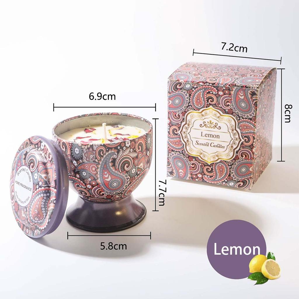 Goblet Design Scented Candle Box Vintage Flower Rose Lavender Candle Jar Soy Wax Fragrance Candles Wedding Birthday Gift Home De