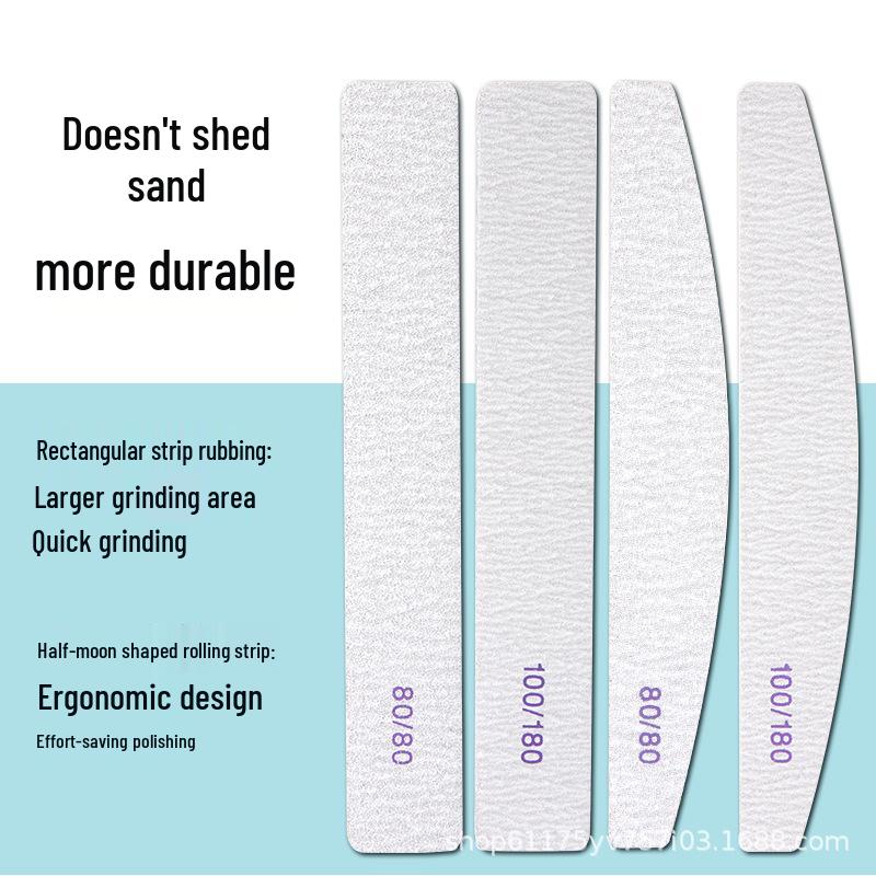 80/80 Coarse Grit Nail Shaping Sanding Stick - Washable File Strip for Nail Art Square Blue Core Gel Board 100/180