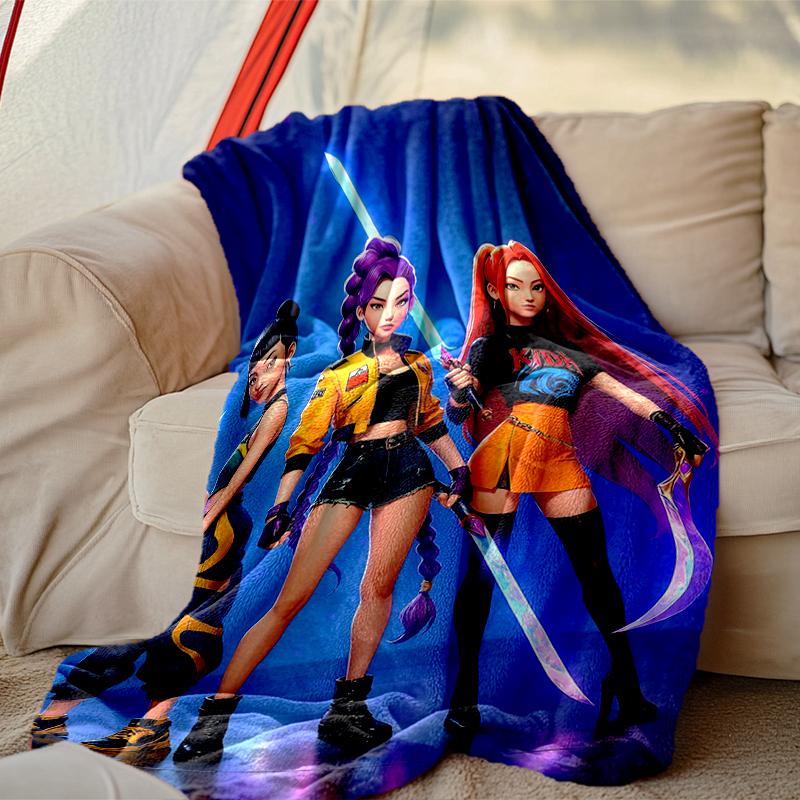 1pc Kpop Demon Hunters Blanket, Cozy Printed Throw Blanket, A Heartfelt Gift for Your Family and Friends