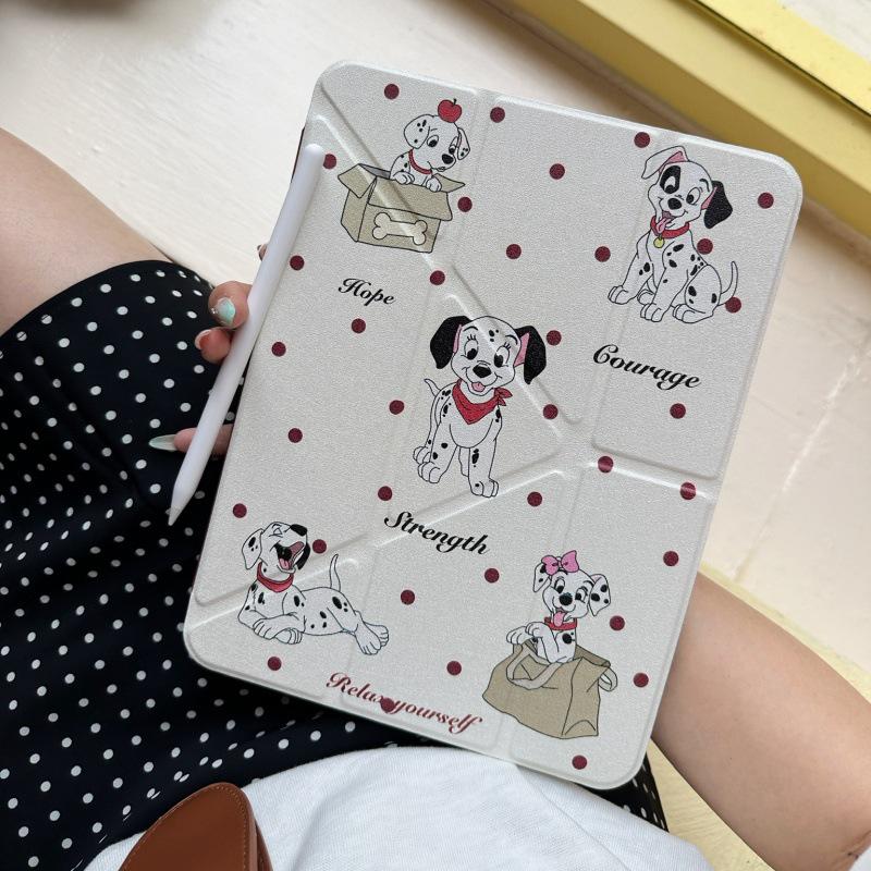

3Y Red Polka Dot iPad Pro 2021 Case with Heart Design for Dogs and Women iPad mini 6/7 8.3-inch