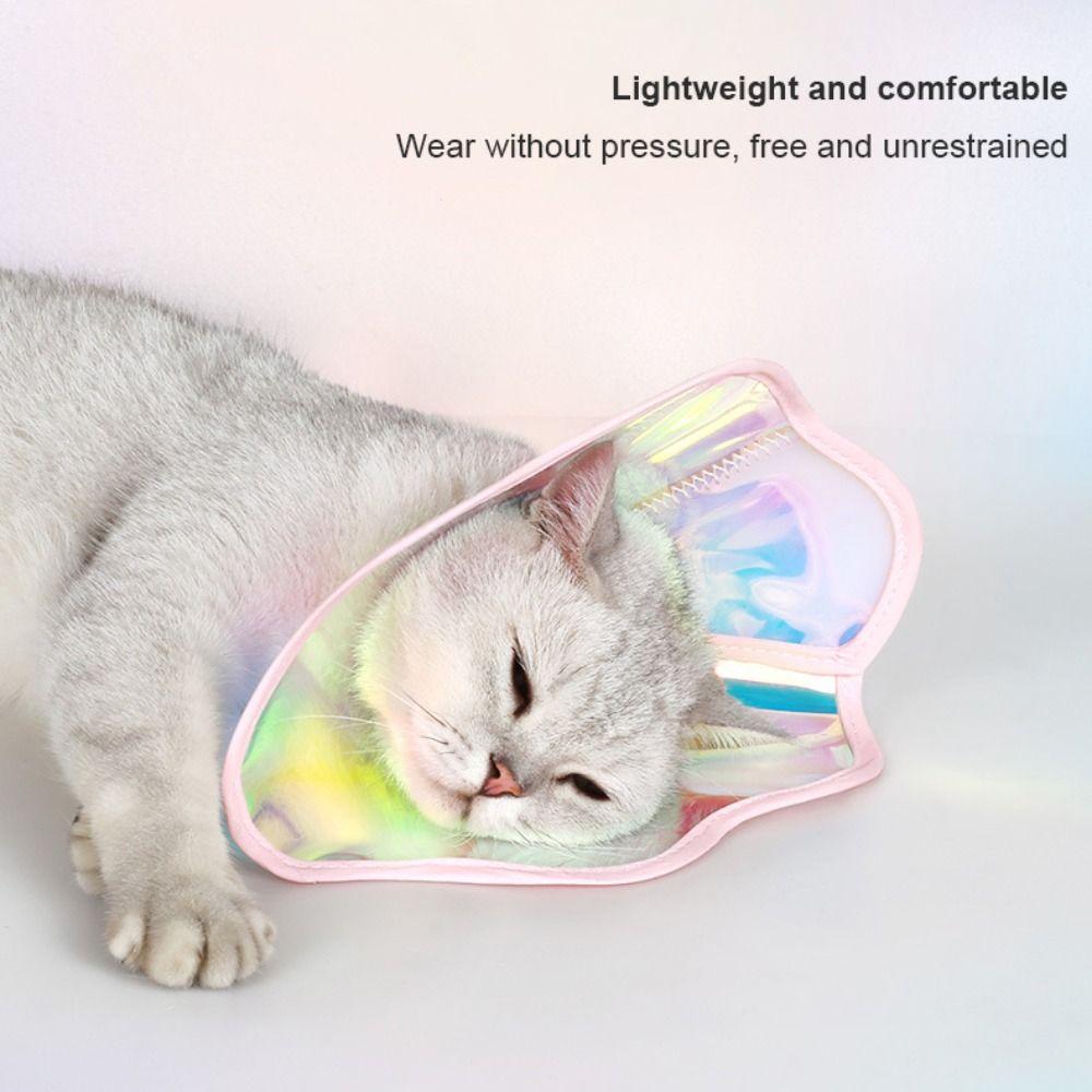 Colorful Laser Cat Collar PVC Cat Anti-scratching Collar Cat Recovery Collar Post-Surgery Care