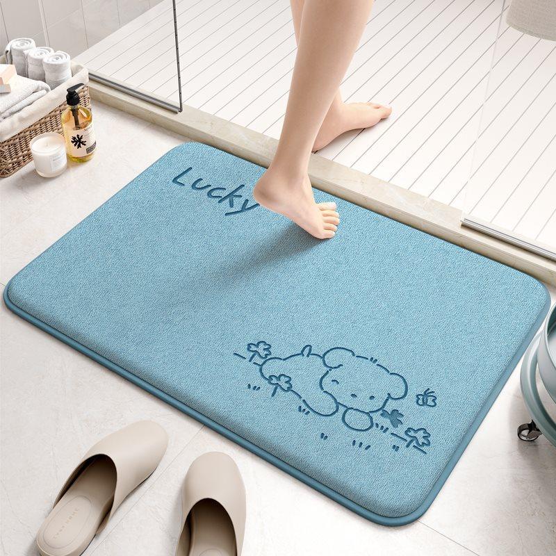 Thickened Memory Cotton Moisture-wicking Floor Mat Bathroom Bathroom Foot Mat Entry Door Mat Slip-resistant Cartoon Soiled No-wash Mat