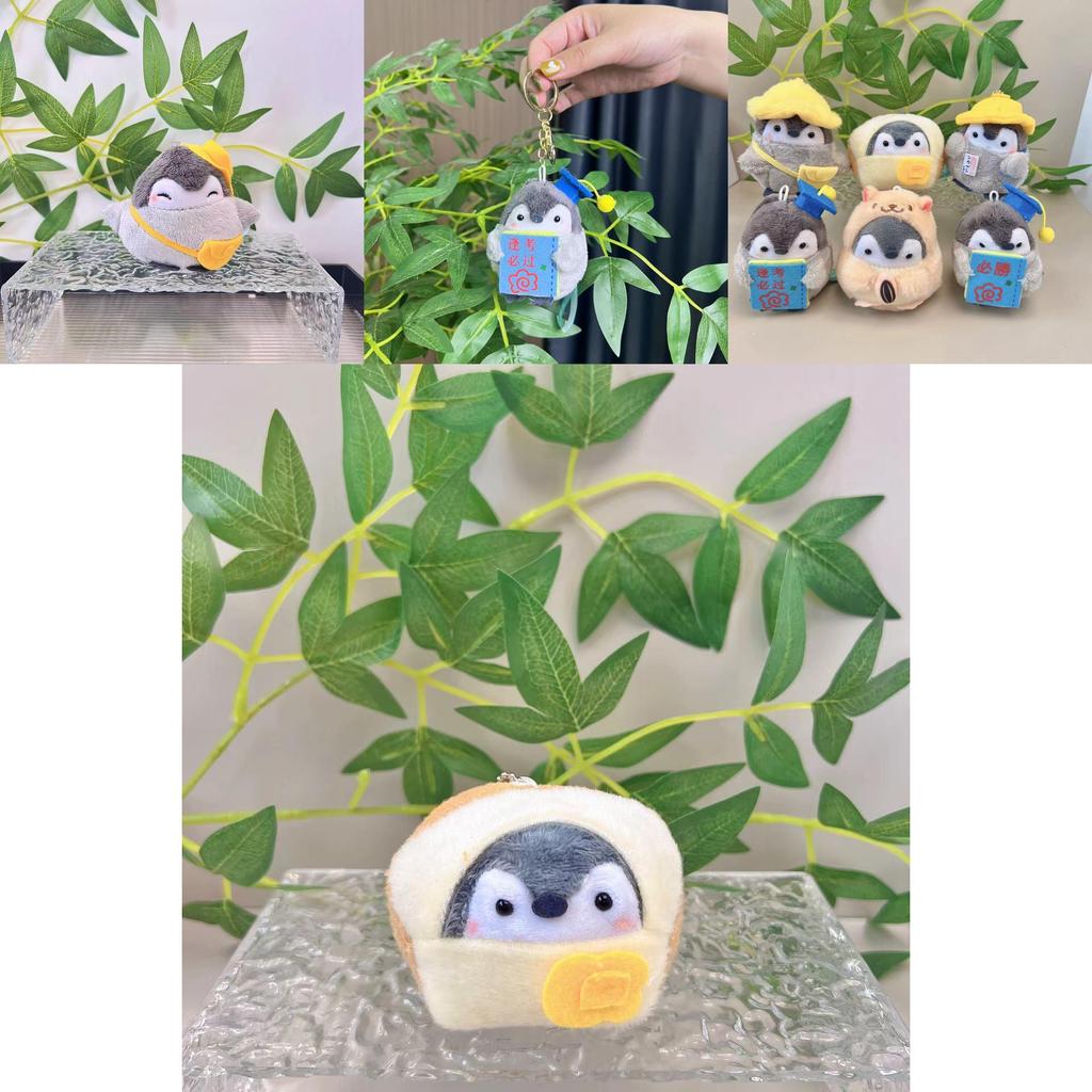 Stylish Penguin Plush Pendant With Hat Great For Backpack Or Keyring Use