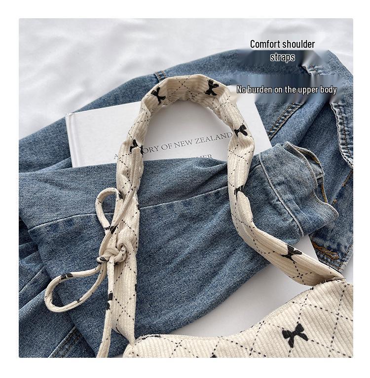 Korean Style Bow Knot Shoulder Bag - Versatile, Sweet, French Niche Handbag