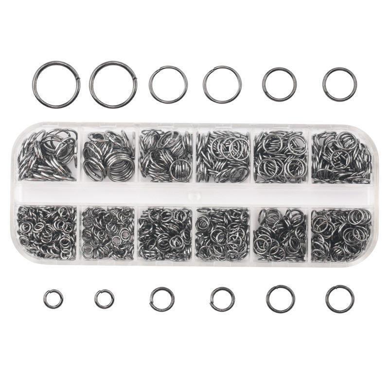 1050 Stück farbig plattierte offene Biegeringe, eine Box, 3, 4, 5, 6, 7, 8, 10 mm, 7 Farben, Spaltringe, Verbindungsstücke für DIY-Schmuckherstellung