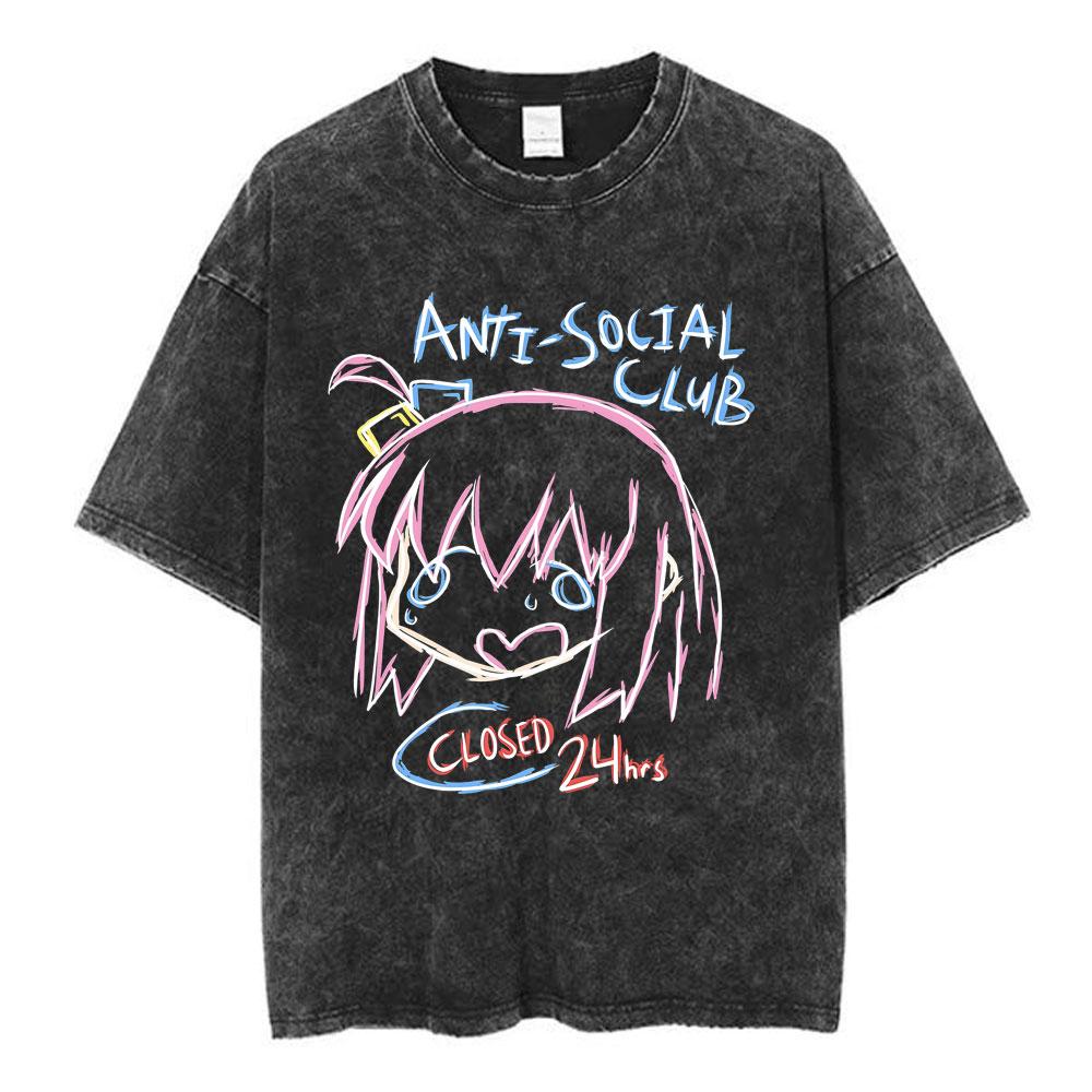 

Винтажная стиранная футболка Bocchi The Rock Идзити Нидзика Ямада Рё Гото Хитори Кита Икую футболка с принтом Kessoku Band мужская женская XL