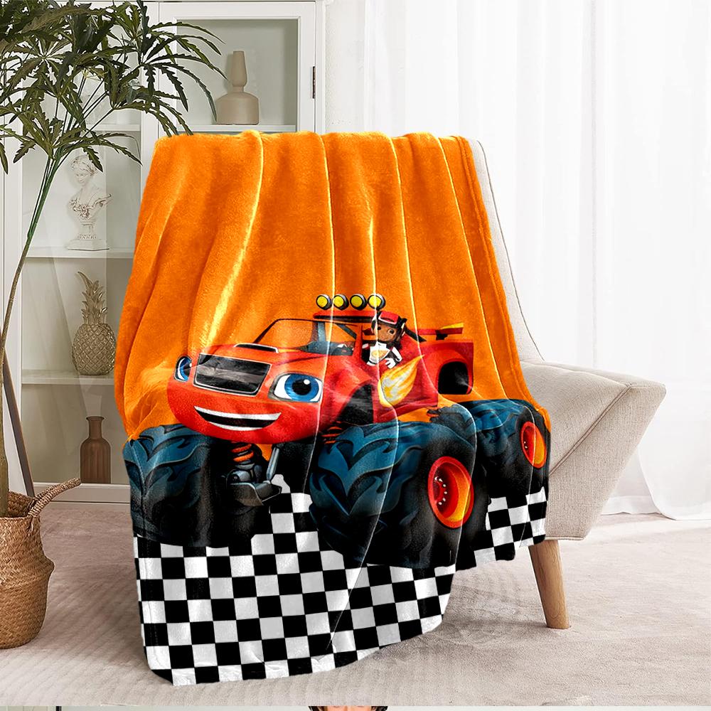 Truck Theme Printed Blanket - Perfect for Couch, Bed, Travel & Outdoor Use | Machine Washable, Cozy & Durable.