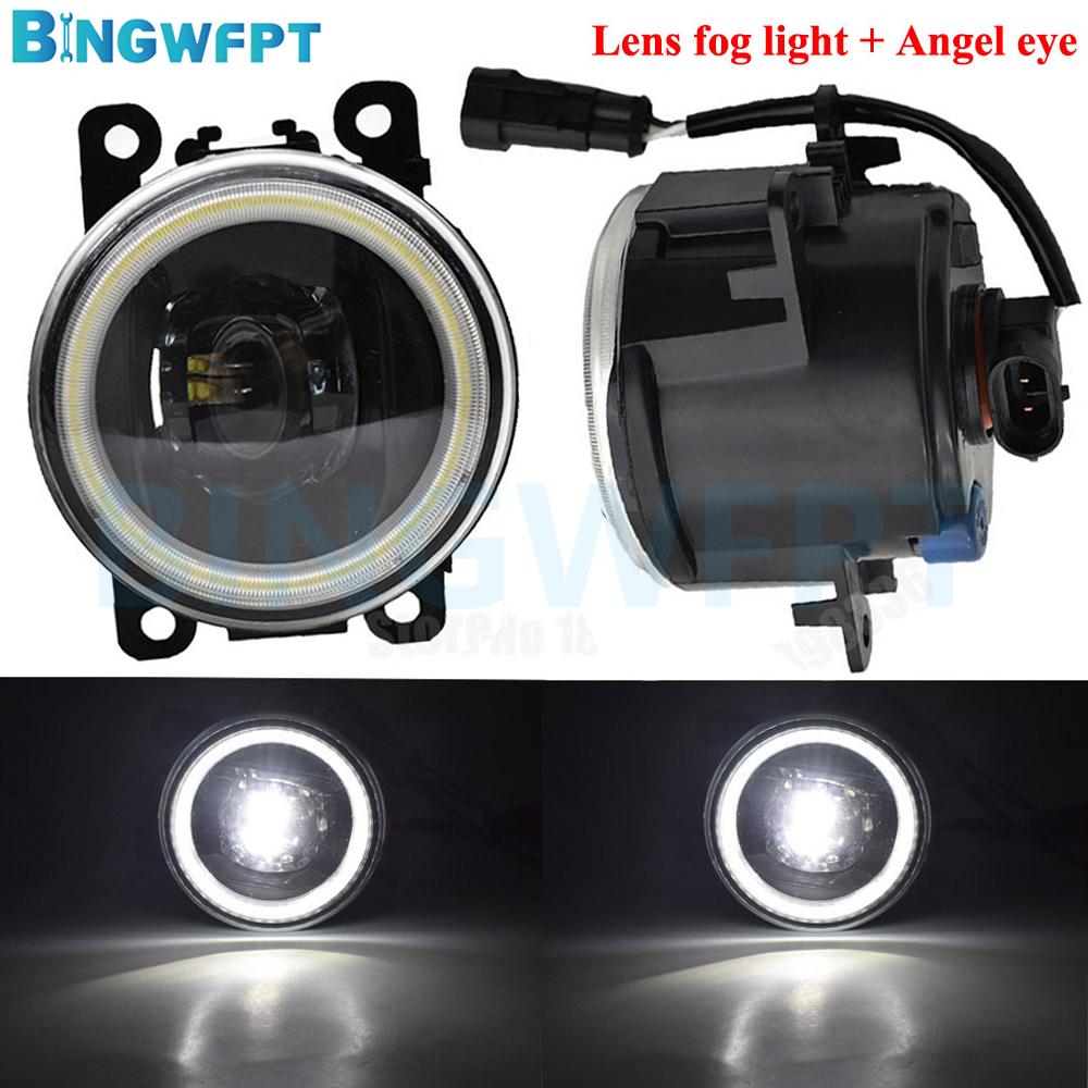 2PCS Fog Light Angel Eye Daytime Running Light For Ford Ranger 2012 Fusion Estate JU 2002-2008 Fog Lamp Assembly H11 LED 12V