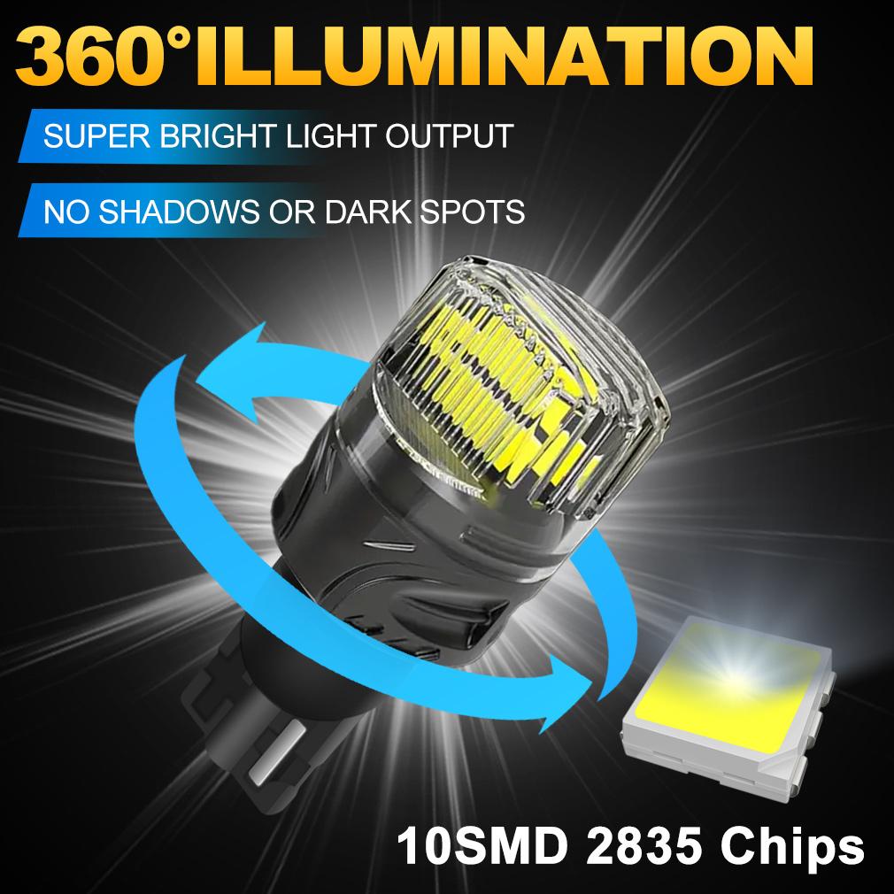 2 Stück T15 W16W LED-Lampen Canbus Autolampen 2400LM 10SMD 2835 Chips 912 921 mit Linse Kein Fehler Rückfahrlicht Rücklicht Auto Lampe 6000K Weiß 12V