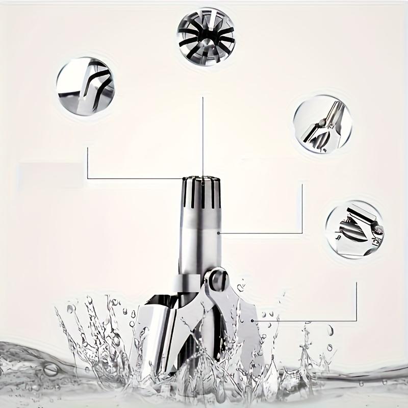 Stainless Steel Nose Hair Trimmer for Men & Women - Manual Hypoallergenic Ear & Nose Hair Cutter, No Battery Needed, Washable, Small Round Head Design