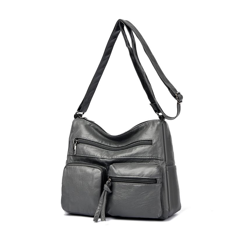 Dámská taška Vintage taška přes rameno Vícekapsá velkokapacitní taška crossbody