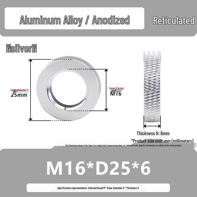 Aluminum Alloy Hand-Tightened Knurled Nut Adjustment Lock Gauge M3-M8