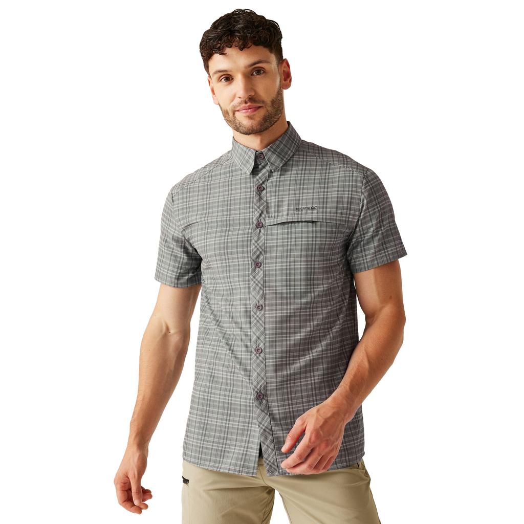 Regatta Mens Checked Packaway Travel Shirt