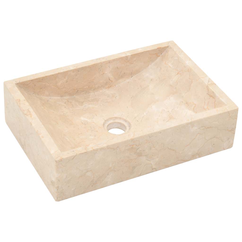 Wash Basin 45 X 30 X 12 Cm Marble High Gloss Cream