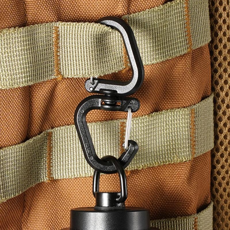 S Shape Carabiner with Lock, 360 Degree Rotation Keychain Carabiner Multifunctional Key Chain Keychain Belt Key Holder