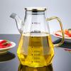 500/800ml Cooking Seasoning Bottle Dispenser Glass Olive Oil Sauce Vinegar Pot Bottles with Handle Lid Kitchen Cooking Container