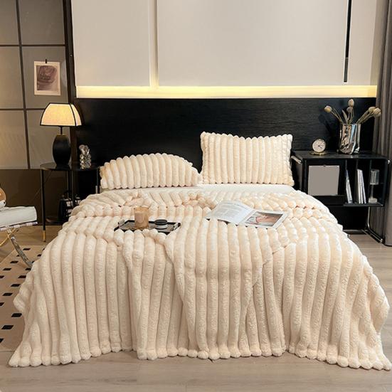 Faux Rabbit Fur Throw Bubble Blanket Warm Blanket Fluffy Blanket Plush Cozy Thick Furry Blanket