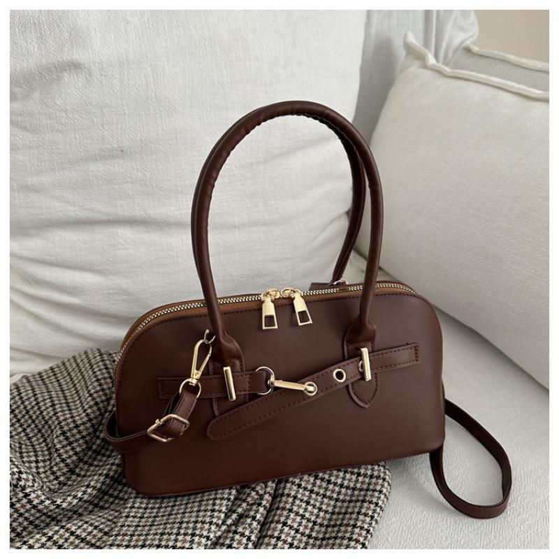 Autumn Vintage And Winter Solid Color Underarm Shoulder Bag For Use Daily