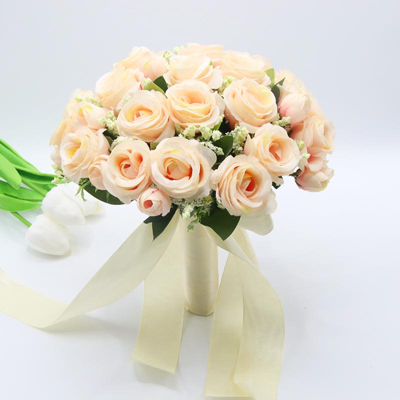 Korean Style Bridal Bouquet for Weddings - Artificial Flower Ball for Bridesmaids & Photo Props