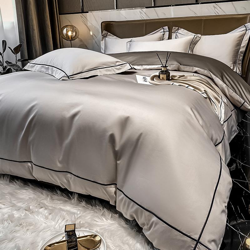 

Luxury-basic Cotton Four-piece Bedding Set - Including Sheets, Pillowcases and Duvet Cover - for Bedding Items. 1.2mS3p:D150x200