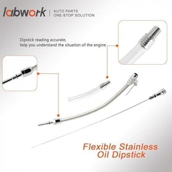 Flexible stainless steel oil dipstick for LSX LS1 LS2 LS6 4.8L 5.7L 6.0L 6.