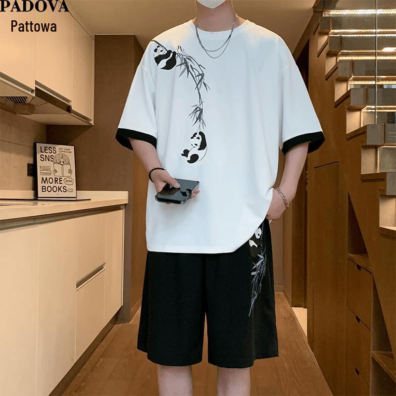 Men s New Chinese Style Short-Sleeve Two-Piece Set 3XL
