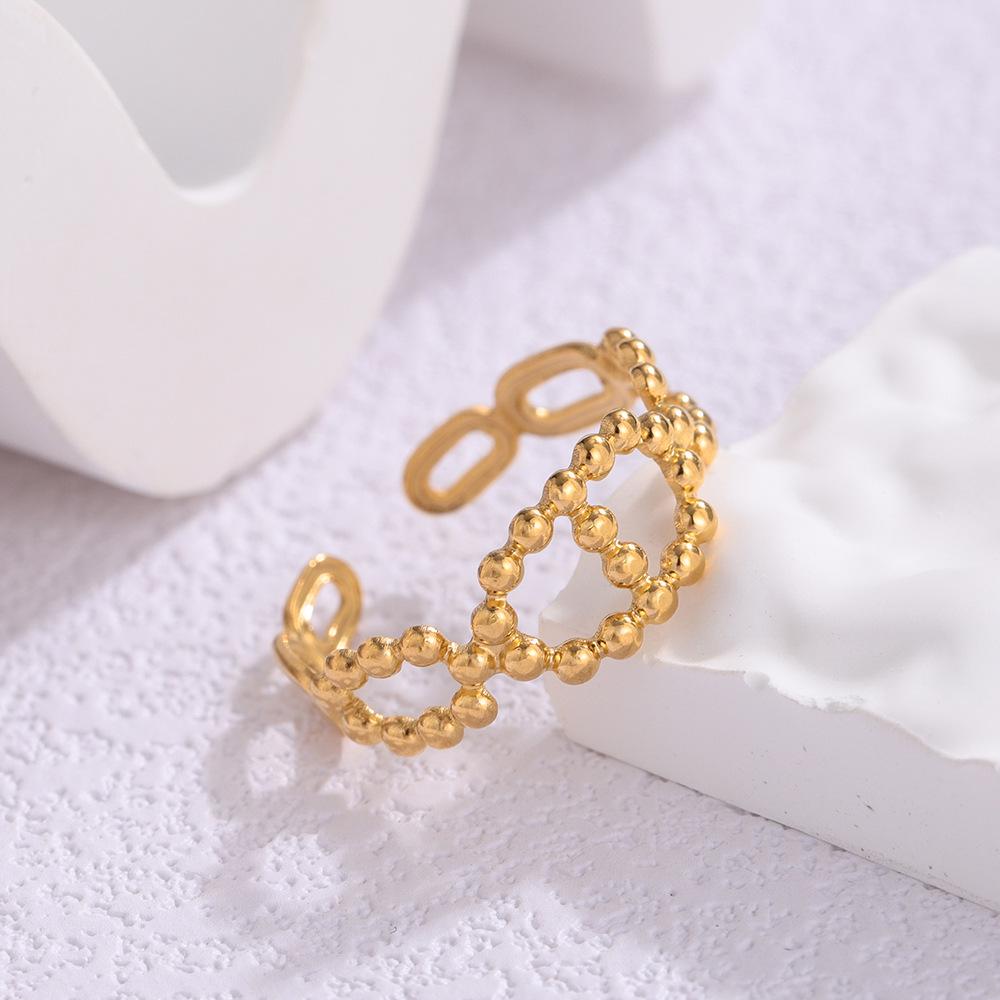 Verstellbarer Titanstahl Farbechter Ring - Stilvoller Edelstahl Nischenring im Ins-Stil für den täglichen Gebrauch