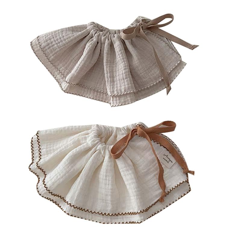 

2Pcs Baby Bibs Newborn Drooling Bib Cotton Burp Cloths with Adjustable Drawstring Infant Teething Bib Feeding Towel A2UB