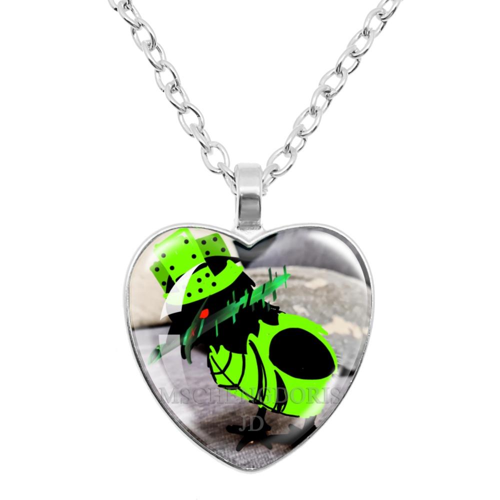 Game FORSAKEN 1x1x1x1 Cartoon Characters Funny MeMe Glass Heart Shape Pendant Necklace Jewelry Charm Collect Giftlry