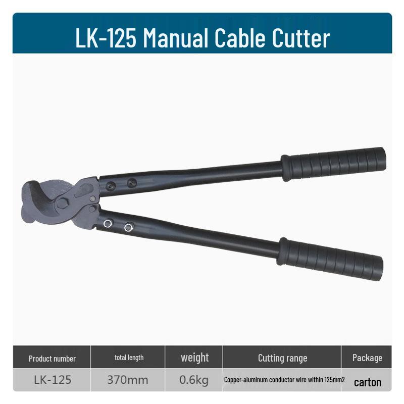 LK-125CC Cable Cutter, Long Arm Manual, Cuts 100/250/500L, SCC-60/200.