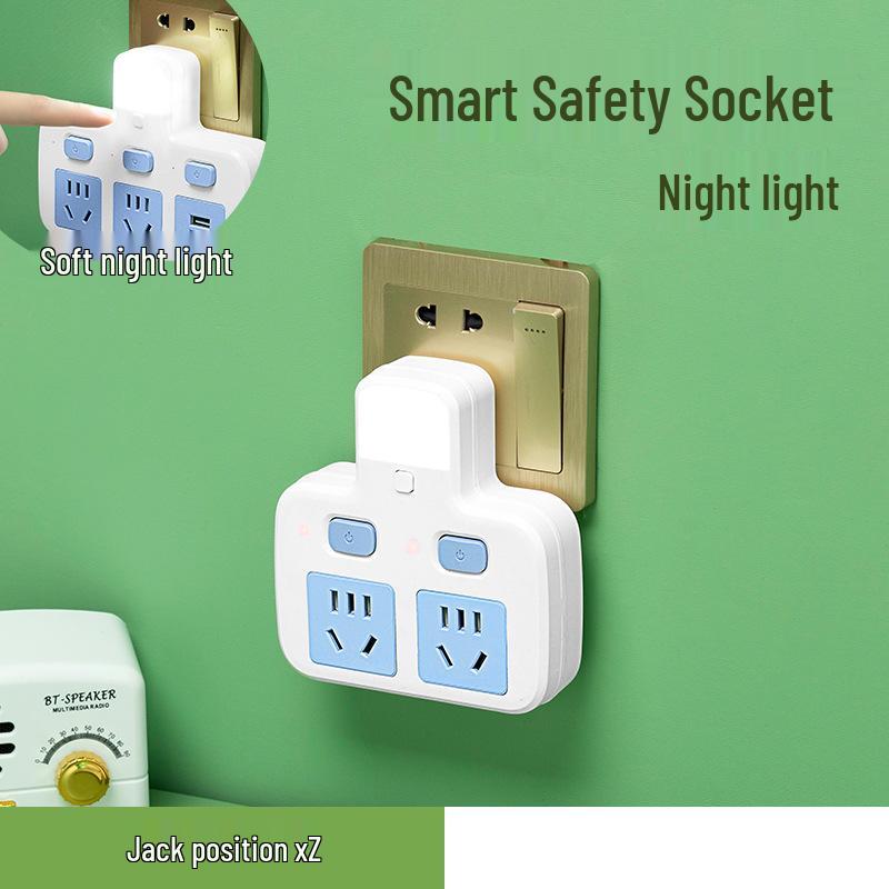 Multifunctional Wireless Surge Protector Power Strip with USB and Night Light