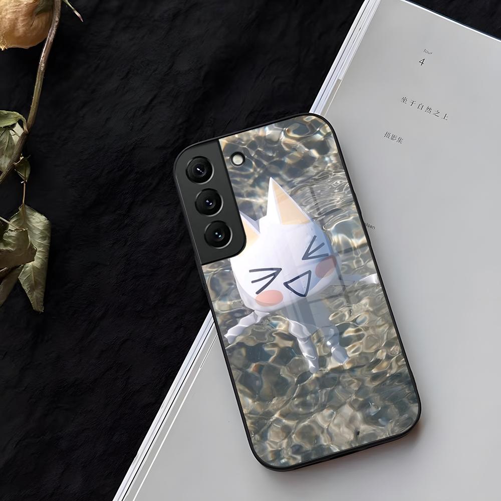 INS Cute Toro Inoue Cat Phone Case Glass For Samsung Galaxy S21 S26 S25 S22 S20 S24 S23 Ultra Fe Plus A16 A34 A54 A24 Coque