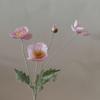 Silk Poppy Flower Flocking Simulation with 4 Heads for Decorative Photography