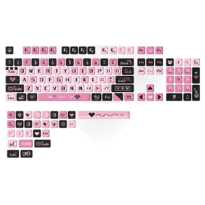Xiaomi 132 Keys Green 5 Sides Dye Sublimation PBT Keycaps Cute MOA Profile Keycaps for Cherry Gateron MX Switches Mechanical Keyboards