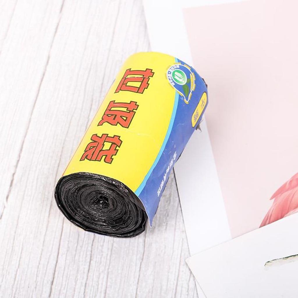 15pcs Disposable Garbage Bags With Rolled Flat Black Plastic Bags For Home Use