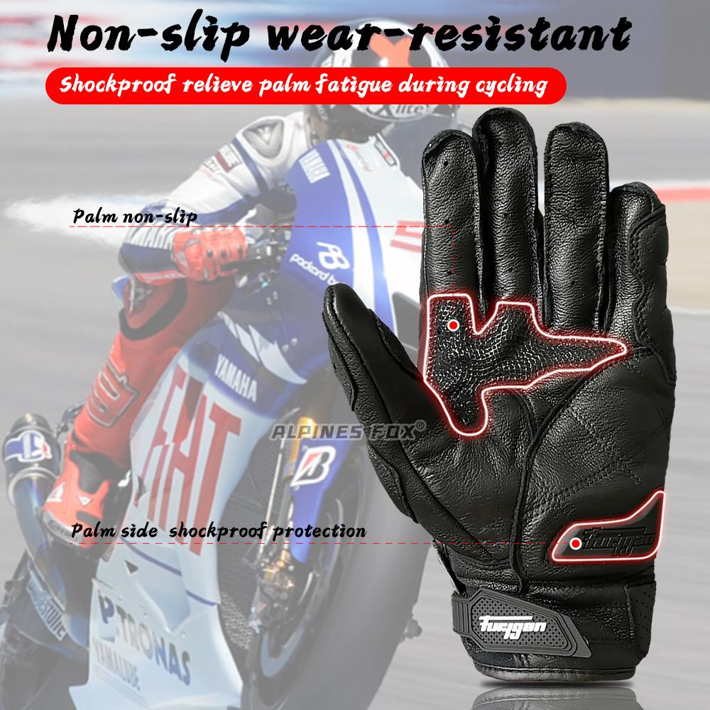Furygan AFS 6 Motorcycle Gloves Short Knight Carbon Fiber Drop Protection Gloves Leather Wearable Breathable Riding Gloves