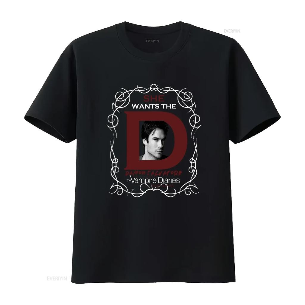Damon Salvatore Vampire Diaries Bella Canvas Jersey T Shirt vintage Washed designer clothes Slightly streetwear homme Casual